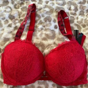 Victoria’s Secret bling, cherry Red Lace Bra